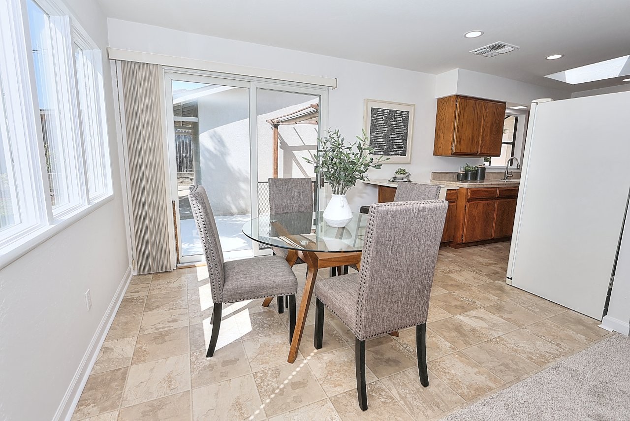 Staged dining space